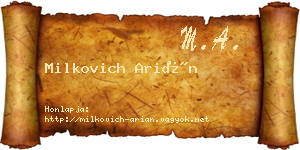 Milkovich Arián névjegykártya